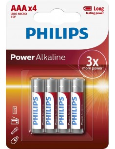 Philips Power Alkaline Batería LR03P4B 10