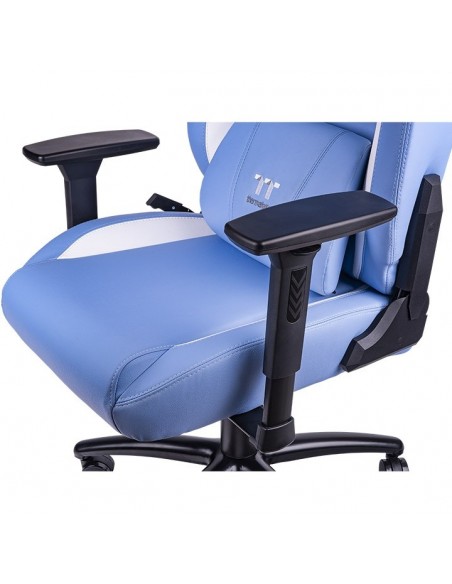 Thermaltake GGC-VCO-LWLWDS-01 silla para videojuegos Butaca para jugar Asiento acolchado Azul, Blanco