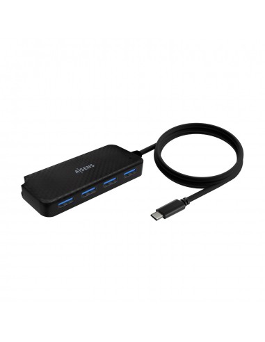 AISENS Hub USB 3.1 USB-C, USB-C M-4x Tipo A H, Negro, 60cm