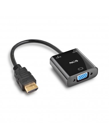 NGS CHAMALEON 0,15 m HDMI tipo A (Estándar) VGA (D-Sub) + 3.5mm + Micro-USB Type B Negro