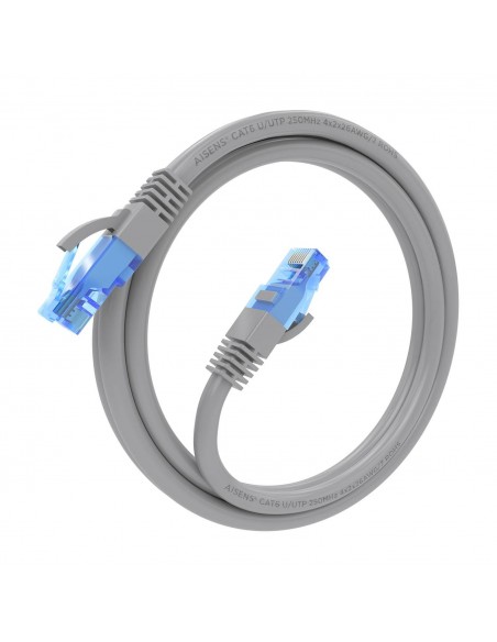 AISENS Cable De Red Latiguillo RJ45 Cat.6 UTP AWG26 CCA, Gris, 1.0 m