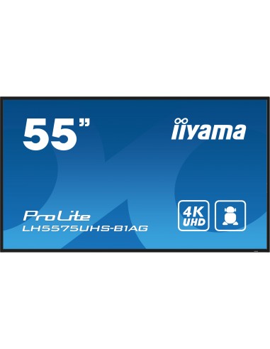 iiyama ProLite Pantalla plana para señalización digital 138,7 cm (54.6") LCD Wifi 500 cd   m² 4K Ultra HD Negro Procesador