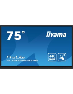 iiyama TE7512MIS-B3AG pantalla de señalización Diseño de quiosco 190,5 cm (75") LCD Wifi 400 cd   m² 4K Ultra HD Negro Pantalla