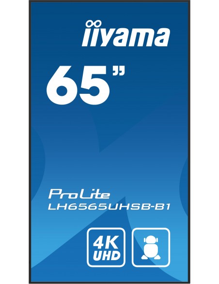 iiyama ProLite Pantalla plana para señalización digital 163,8 cm (64.5") LCD Wifi 500 cd   m² 4K Ultra HD Negro Procesador