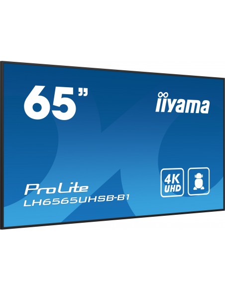 iiyama ProLite Pantalla plana para señalización digital 163,8 cm (64.5") LCD Wifi 500 cd   m² 4K Ultra HD Negro Procesador