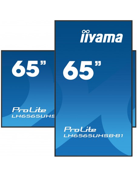 iiyama ProLite Pantalla plana para señalización digital 163,8 cm (64.5") LCD Wifi 500 cd   m² 4K Ultra HD Negro Procesador