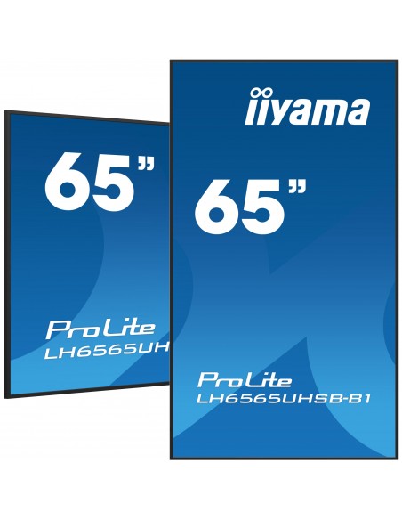 iiyama ProLite Pantalla plana para señalización digital 163,8 cm (64.5") LCD Wifi 500 cd   m² 4K Ultra HD Negro Procesador