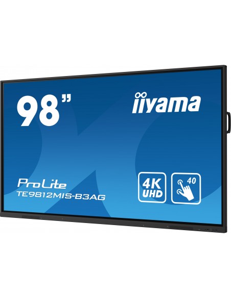 iiyama TE9812MIS-B3AG pantalla de señalización Diseño de quiosco 2,49 m (98") LCD Wifi 400 cd   m² 4K Ultra HD Negro Pantalla