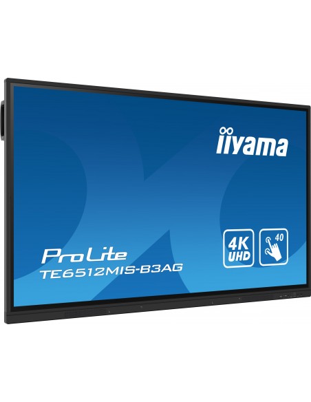 iiyama TE6512MIS-B3AG pantalla de señalización Diseño de quiosco 165,1 cm (65") LCD Wifi 400 cd   m² 4K Ultra HD Negro Pantalla