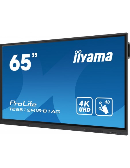 iiyama TE6512MIS-B3AG pantalla de señalización Diseño de quiosco 165,1 cm (65") LCD Wifi 400 cd   m² 4K Ultra HD Negro Pantalla