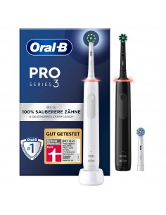 Oral-B Pro 3 Adulto Cepillo dental giratorio Negro, Blanco