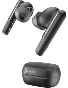 POLY Intrauriculares Voyager Free 60+ UC M color Negro +Adaptador USB-A BT700 +Estuche de carga con pantalla táctil