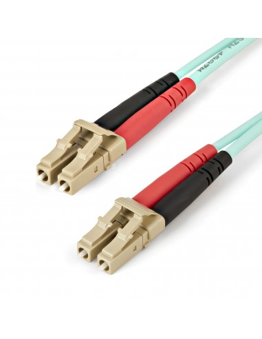 StarTech.com Cable de 2m de Fibra Óptica Multimodo LC UPC a LC UPC OM4 - 50 125µm - Fibra LOMMF VCSEL - Redes de 100G - Cable