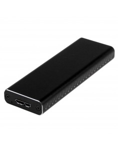 StarTech.com Caja USB 3.0 (5Gbps) a SSD M.2 de Aluminio con UASP - Negro - SATA NGFF M.2 con B Key y B+M Key - Caja Portátil