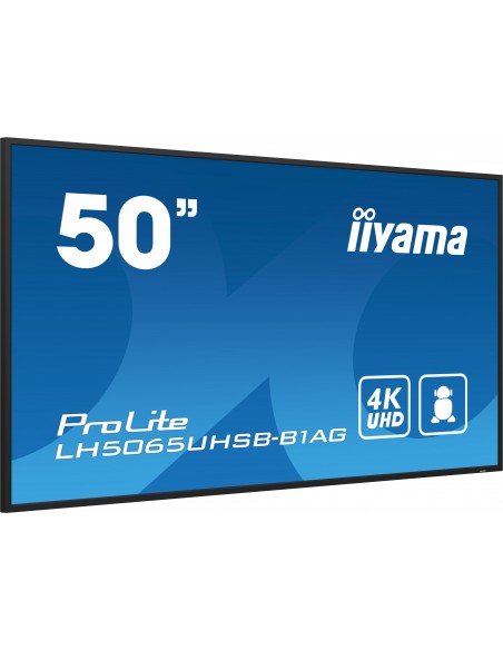 iiyama LH5065UHSB-B1AG pantalla de señalización Pantalla plana para señalización digital 125,7 cm (49.5") LCD Wifi 800 cd   m²