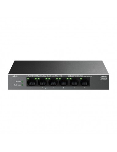 TP-Link LiteWave LS106LP switch No administrado Fast Ethernet (10 100) Energía sobre Ethernet (PoE) Negro