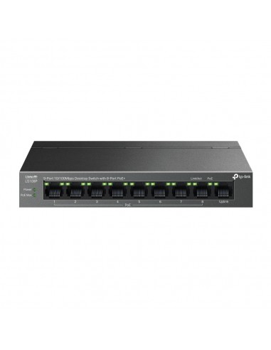 TP-Link LiteWave LS109P switch No administrado Fast Ethernet (10 100) Energía sobre Ethernet (PoE) Negro