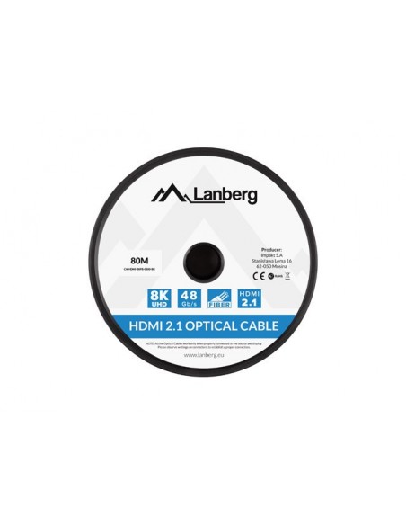 Lanberg CA-HDMI-30FB-0800-BK cable HDMI 80 m HDMI tipo A (Estándar) Negro