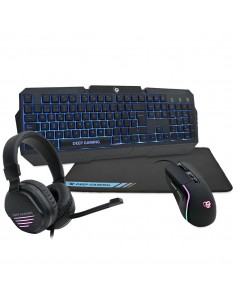 Deep Gaming Pack gaming DeepX-Wing 2 teclado Ratón incluido Juego USB QWERTY Español Negro