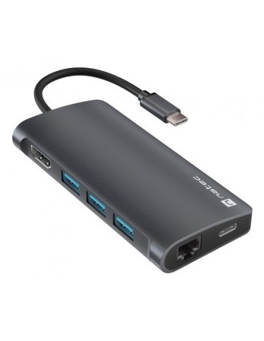 NATEC NMP-2162 base para portátil y replicador de puertos Alámbrico USB 3.2 Gen 1 (3.1 Gen 1) Type-C Gris