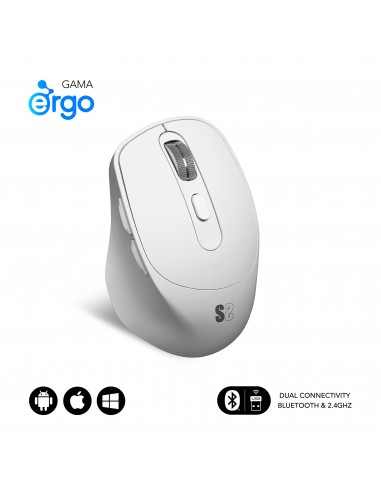 SUBBLIM Ratón CURVE ERGO DUAL MOUSE BATTERY BLACK