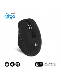 SUBBLIM Ratón CURVE ERGO DUAL MOUSE BATTERY BLACK