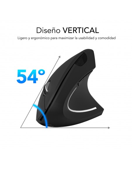 SUBBLIM Ratón GLIDE VERTICAL ERGO DUAL MOUSE BATTERY BLACK