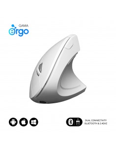 SUBBLIM Ratón GLIDE VERTICAL ERGO DUAL MOUSE BATTERY WHITE