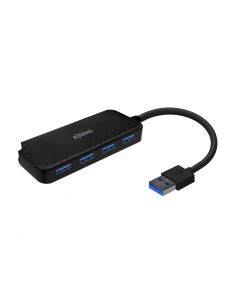 AISENS Hub USB 3.0, Tipo A M-4x Tipo A H, Negro, 15cm