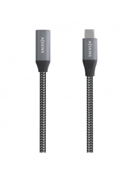 AISENS Cable USB 3.2 Gen2x2 Aluminio 20Gbps 8K@30Hz 5A 100W, Tipo USB-C M-USB-C H, Gris, 2.0 m