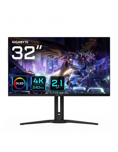 GIGABYTE Monitor de juegos OLED AORUS FO32U2P de 32” - 3840 x 2160 (UHD), 240Hz, 0.03ms, 250 cd m², KVM, FreeSync Premium Pro,