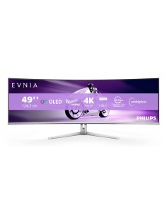 Philips Evnia 8000 49M2C8900L 00 pantalla para PC 124,2 cm (48.9") 5120 x 1440 Pixeles Dual QHD QDOLED Blanco