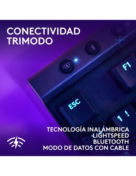 Logitech G G515 LIGHTSPEED TKL Teclado inalámbrico discreto para gaming, LIGHTSYNC RGB, diseño fino sin sección numérica,