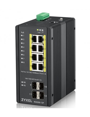 Zyxel RGS200-12P Gestionado L2 Gigabit Ethernet (10 100 1000) Energía sobre Ethernet (PoE) Negro