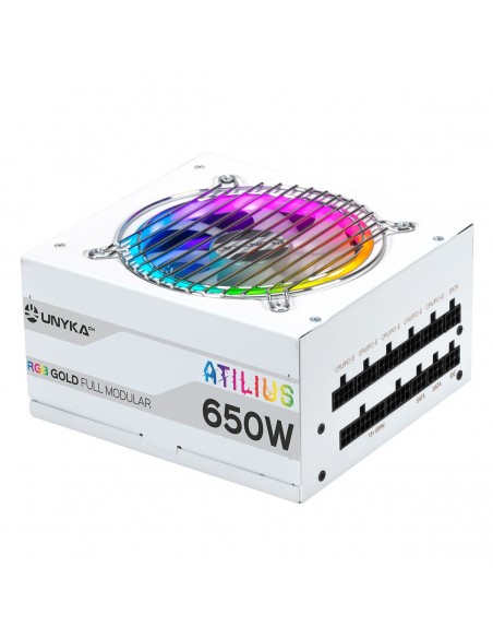 UNYKAch ATX Atilus RGB White 650W unidad de fuente de alimentación 20+4 pin ATX Blanco