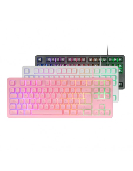 Mars Gaming MK023 teclado Juego USB QWERTY Español Rosa