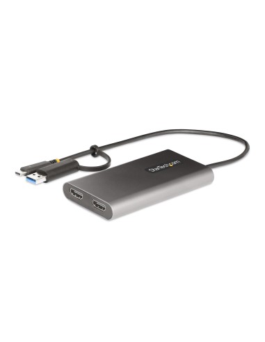 StarTech.com Adaptador USB-C a HDMI Doble - USB Tipo C a 2 Monitores HDMI - 4K 60Hz - Entrega de Alimentación PD de 100W con