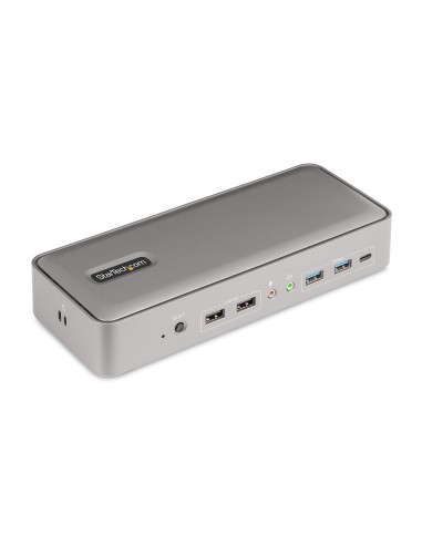 StarTech.com Docking Station KVM USB-C para Portátil - Replicador de Puertos USB Tipo C para 2 Monitores DisplayPort 4K 60Hz -