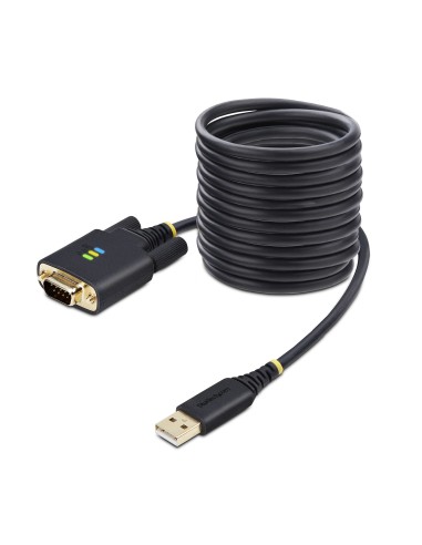 StarTech.com Cable Adaptador USB a Serie de 3m - Retención COM - FTDI - USB a DB9 RS232 Serial - Tornillos Intercambiables -