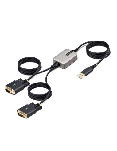 StarTech.com 2P6FFC-USB-SERIAL cambiador de género para cable USB-A 2 x DB-9 RS-232 Negro, Gris