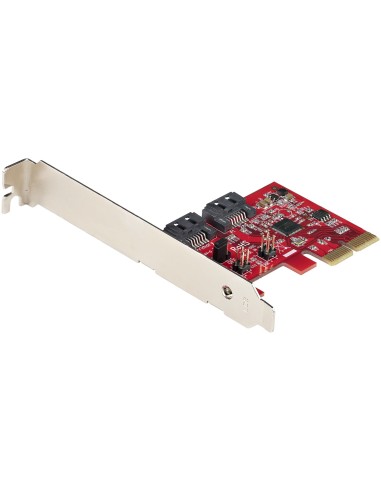 StarTech.com Tarjeta PCIe SATA - Tarjeta PCI Express Controladora de 2 Puertos SATA de 6Gbps - Perfil Completo o Bajo -