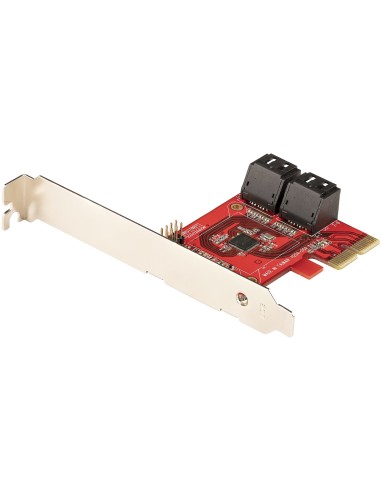 StarTech.com Tarjeta PCIe Controladora SATA de 4 Puertos - Tarjeta de Expansión PCI Express SATA - 6Gbps - Perfil Bajo Completo