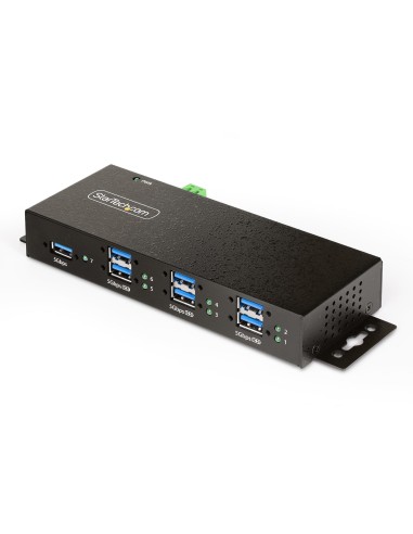 StarTech.com Hub USB Industrial de 7 Puertos Gestionado - Servicio Pesado - Caja de Metal - Protección ESD y Sobretensión -