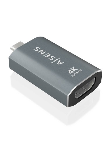 AISENS Adaptador Conversor Aluminio USB-C a HDMU 4K@60Hz, USB-C M-HDMI H, Gris