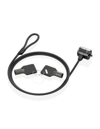 AISENS Cable de seguridad con cerradura de llave para ordenador, monitor, portátil 1.5m