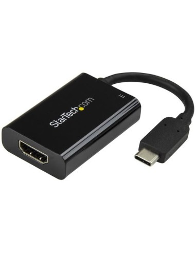 StarTech.com Adaptador USB-C a HDMI 4K con Entrega de Alimentación por USB - 60 Watts - Negro