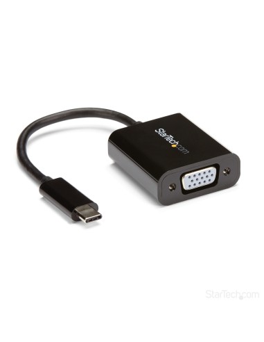 StarTech.com Adaptador USB C a VGA - Negro - 1080p - Convertidor de Vídeo para su MacBook Pro - Dongle de Pantalla USB Tipo C a