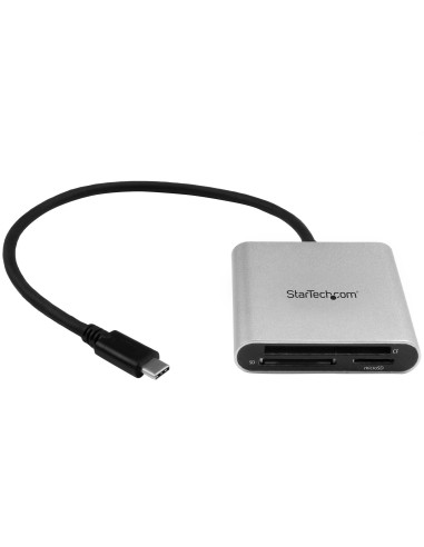 StarTech.com Lector Grabador USB 3.0 de Tarjetas de Memoria SD, Micro SD, CompactFlash - Adaptador USB-C a Tarjetas Flash