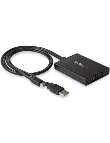 StarTech.com Adaptador Mini DisplayPort a DVI de Enlace Doble - Alimentado por USB - Negro