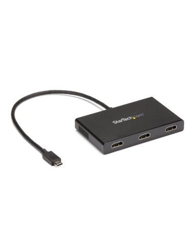 StarTech.com Adaptador Multimonitor de 3 Puertos - Divisor Splitter de Vídeo USB-C a 3x HDMI - Hub MST USB Tipo C a HDMI - 4K